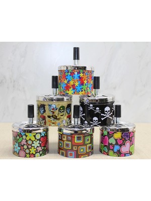 Metal Renkli Basmalı Küllük Yuvarlak ALK4529 (Store-Mania)