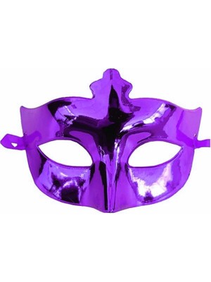 Mor Renk Kostüm Partisi Ekstra Parlak Balo Maskesi 15X10 cm (Store-Mania)