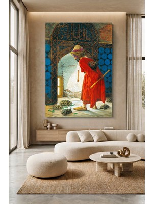 Wallivo Osman Hamdi Bey Kaplumbağa Terbiyecisi Kanvas Tablo