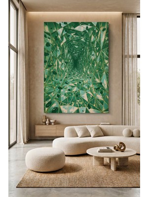 Wallivo Kristalleşmiş Aynalarla Dolu Koridor Kanvas Tablo