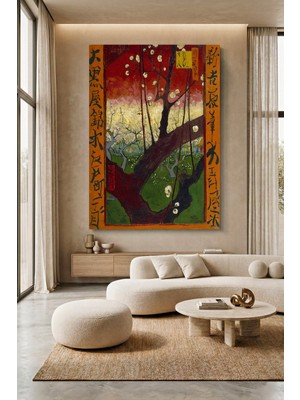 Wallivo Vincent Van Gogh Japon Bahçesinde Çiçek Açan Erik Ağacı Kanvas Tablo