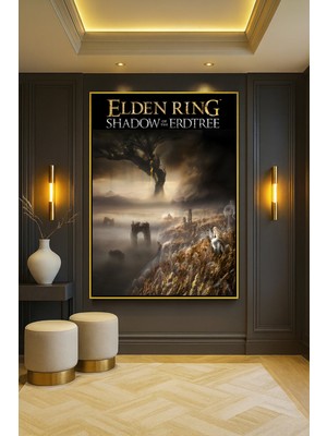 Wallivo Elden Ring Boss Savaşı Temalı - Model 3 Gamer Bronz Metal Çerçeveli Kanvas Tablo