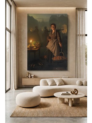 Wallivo Petrus Van Schendel Gece Pazarı Meyve Satıcısı Kanvas Tablo