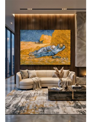 Wallivo Van Gogh'un Millet Yorumu Öğle Uykusu (The Siesta) Post-Empresyonist Kanvas Tablo