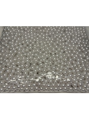 Mydesignsk G Beyaz Plastik Delikli Inci Parlak 8mm 500 gr Paketli