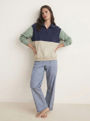 Maternel Colorblock Emzirme Özellikli Sweatshirt