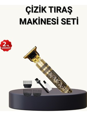 Astraltech Profesyonel Çizik Tıraş Makinesi - T Çelik Bıçaklı, 120 Dakika Şarjlı Kullanım, 3 Başlıklı
