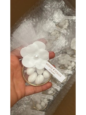 Mydesignsk G 10 Adet Süslemeli Halka Şekerleme Magnetli Nikah Nişan Söz Düğün Hediyeliği