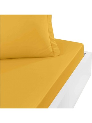 Maki Home Makiteks %100 Pamuklu Hardal 120X200+50X70 Tek Kişilik Lastikli Çarşaf Takımı