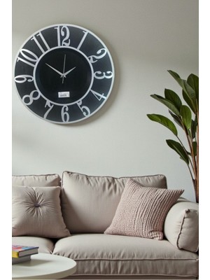 Usin Hediyelik Dekoratif Yuvarlak Krom Rakamlı Salon Büro Iş Yeri Mutfak Duvar Saati 33*33 cm