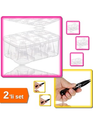 Hereveoyuncak Su Bardağı Taşıma Kutusu Şeffaf 6 Bardak Kapasiteli + Balıkçı Makası Metal - 2li Set C0U5G5