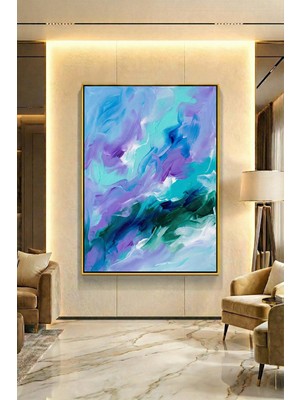 Wallivo Sakin Denizin Akşam Sefası Bronz Metal Çerçeveli Kanvas Tablo