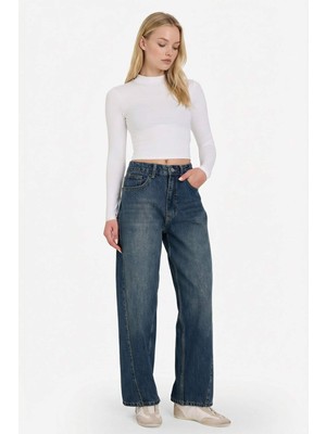 DeFacto %100 Pamuk Barrel Fit Yüksek Bel Jean Pantolon G7637AX25CW