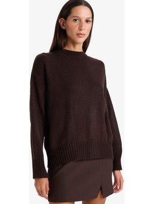 DeFacto Oversize Bisiklet Yaka Triko Kazak F3895AX26SP