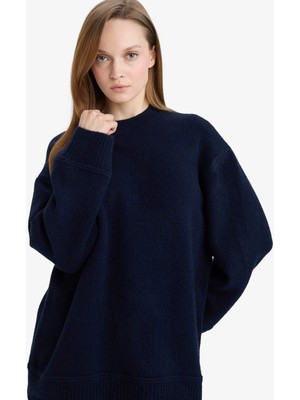 DeFacto Loose Fit Bisiklet Yaka Triko Kazak Tunik G7239AX25CW