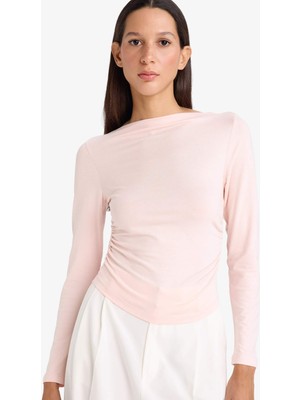 DeFacto Slim Fit Kayık Yaka Uzun Kollu Tişört F9029AX26SP