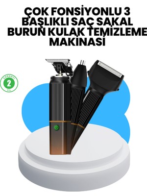 Astraltech 3’ü 1 Arada Erkek Bakım Makinesi – Paslanmaz Çelik Başlıklı Şarjlı Tıraş Seti
