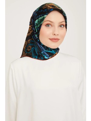 Armine Ipek Eşarp Nostalji - 9037-53 Siyah Mavi Twill
