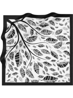 Cacharel Ipek Eşarp - 8865313-912 Beyaz Siyah