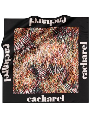 Cacharel Ipek Eşarp Twill - 8628313-911 Siyah Kırmızı