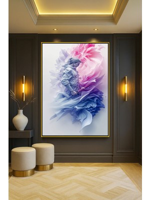 Wallivo Muhteşem Kılıç Ustası Oyun Temalı Bronz Metal Çerçeveli Kanvas Tablo