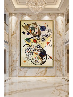 Wallivo Wassily Kandinsky Kompozisyon 8 Gold Metal Çerçeveli Kanvas Tablo