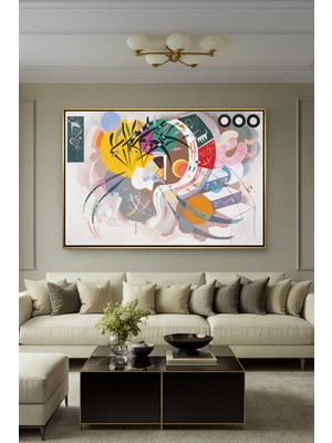 Wallivo Wassily Kandinsky Composition Vııı Bauhaus Dönemi Geometrik Soyut Gümüş Metal Çerçeveli Kanvas Tablo