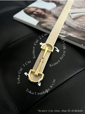 Fiori Uzun Tokalı Ince Kadın Kemeri, Ceket Kemeri, Gömlek Kemeri, Elbise Kemeri