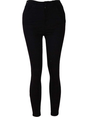 Double 26YD52000002 Siyah Kadın Jean Pantolon 3529