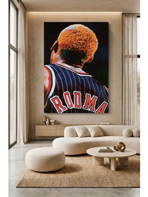 Wallivo Dennis Rodman Kafa Portresi Model 2 - Çılgın Saçlar Spor Kanvas Tablo
