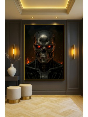 Wallivo En Güçlü Iskelet Bronz Metal Çerçeveli Kanvas Tablo