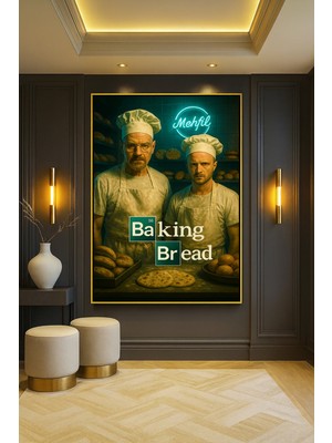 Wallivo Ekmek Kırmak Breaking Bad Dizi Temalı Siyah Metal Çerçeveli Kanvas Tablo