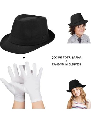 Tp Buğz Çocuk Sahne Performans Seti – Gösteri Fötr Şapka ve Eldiven