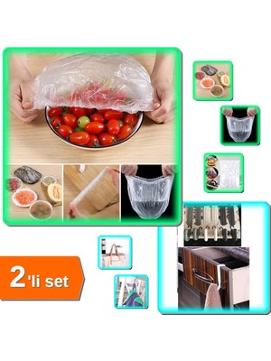 Hereveoyuncak 100 Adet Lastikli Tazeliği Koruyan Tencere Tabak Bonesi + 6 Adet Çok Amaçlı Askı - 2li Set Q1P5B8