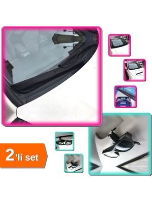 Hereveoyuncak 2 Adet Araba Silecek Donmasını Önleyen Koruyucu Kılıf + Araba Gözlük Tutacağı Klips - 2li Set X8L9F8