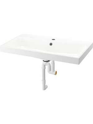 Sifonlu Lavabo, Beyaz, 80X48 cm