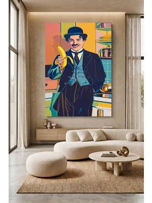 Wallivo Charlie Chaplin Pop Art Temalı Kanvas Tablo