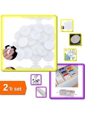 Hereveoyuncak 20 Adet Şeffaf Yuvarlak 3 cm Çaplı Güçlü + Akordiyon Çekmece Düzenleyici 11 Gözlü - 2li Set P2U5X4