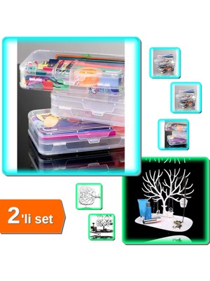 Hereveoyuncak Hobi Kutusu Iki Katlı + Beyaz Mücevher Organizeri Geyik Şeklinde - 2li Set F3J9R4