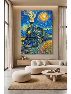 Wallivo Van Gogh Temalı Tren Kanvas Tablo