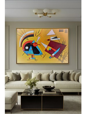 Wallivo Wassily Kandinsky Swinging (Salınım) Bauhaus Dönemi Soyut Bronz Metal Çerçeveli Kanvas Tablo