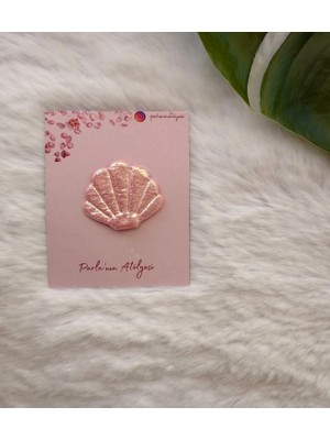 Parla'nın Atölyesi 0-3 Yaş Az Saçlı ve Saçsız Bebek Tokası  Pembe Istiridye