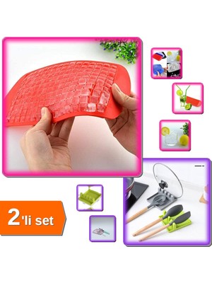 Hereveoyuncak 160 Bölmeli Mini Küp Silikon Buz Kalıbı Buzluk + Kaşık Kepçe Altlığı Kapak Tutucu - 2li Set U8M1Q7