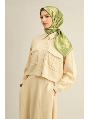 İpekevi Armine İpek Eşarp 2025 Yaz - 9353-56 Yeşil Twill