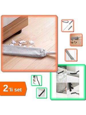 Hereveoyuncak Ulaşılması Zor Yüzeyler Için Esnek Toz Alma Aparatı + Ince Kıl Temizlik Fırçası - 2li Set W9Y0L5