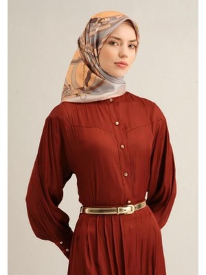 İpekevi Armine İpek Eşarp 2025 Yaz - 9315-80 Somon Twill