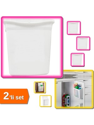 Hereveoyuncak Kilit Kapaklı Kuru Mama Saklama Kutusu 6 Lt + Dolap Kapağına Asılabilen Deterjanlık - 2li Set K6M9U9