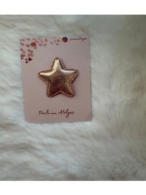 Parla'nın Atölyesi 0-3 Yaş Az Saçlı ve Saçsız Bebek Tokası  Pembe Yıldız