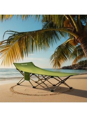 Etravel CR-1188 Katlanabilir Şezlong Yeşil Plaj Yatağı Fonksiyonel ve Pratik