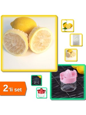 Hereveoyuncak 100 Adet Limon Bonesi - Bitki Çayı Bonesi + Cam Kavanozlu Limon Narenciye Sıkacağı 300 ml - 2li Set